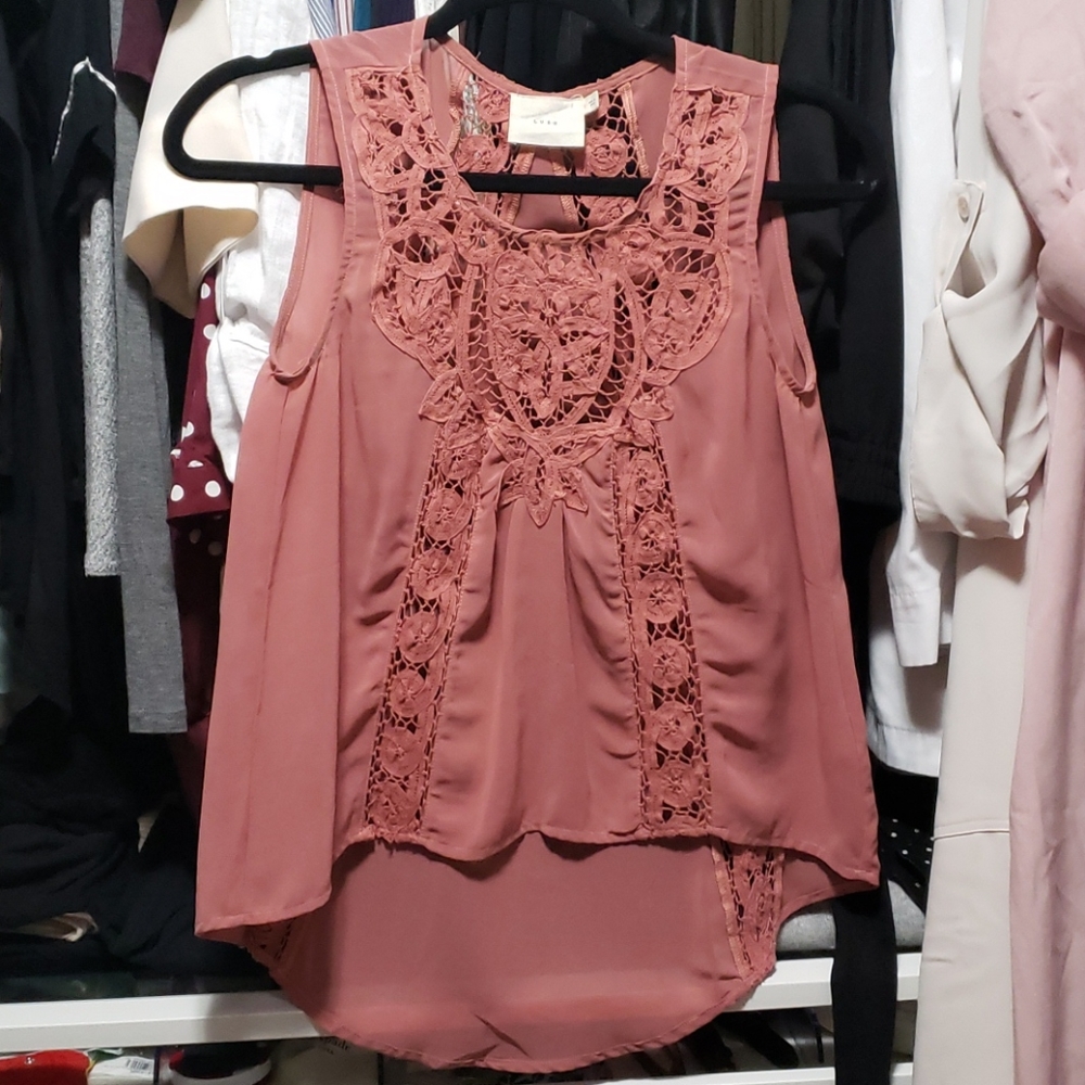 Pink flowy top